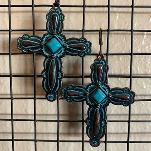 Turquoise & Bronze Colored Earrings